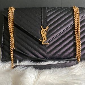 YSL Large Monogram Envelope Chain Shoulder Bag